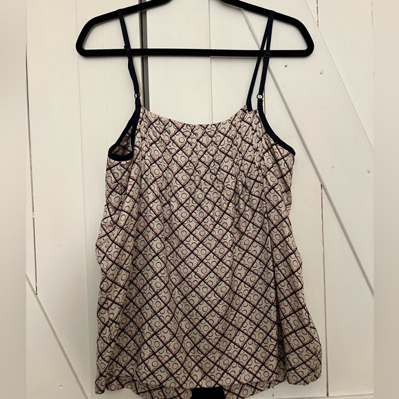 Juicy Couture Silk Top
Size: 10
Color Navy, white, and red with gold buttons - Picture 8 of 9